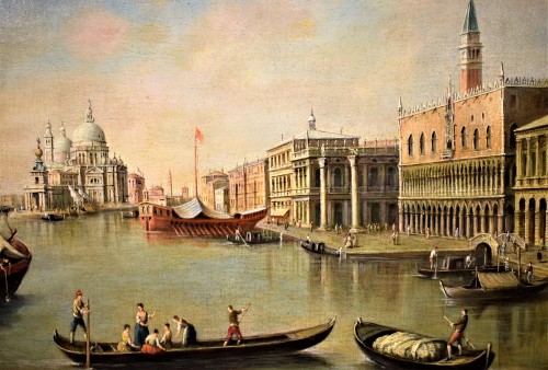 XVIIIe siècle - Venise, le bassin de San Marco - École de Michèle Marieschi (1710-1744)